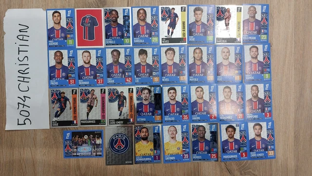 ALBUM PANINI FOOT 2025: Set complet de l'équipe du PSG soit 31 images