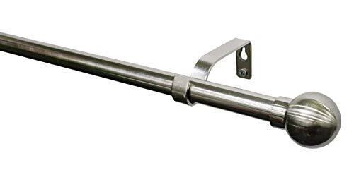 Gardinia Cornices Set Ball 1 fût Ø 16/19 mm Aspect INOX 120-210 cm Effet de m...