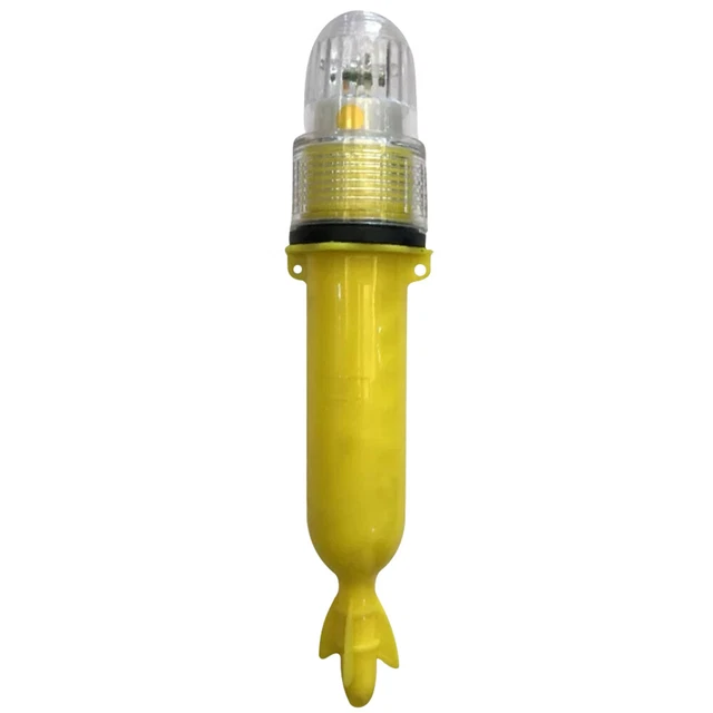 Lámpara nocturna flotante impermeable con luz LED de pesca oceánica (batería doble amarilla)