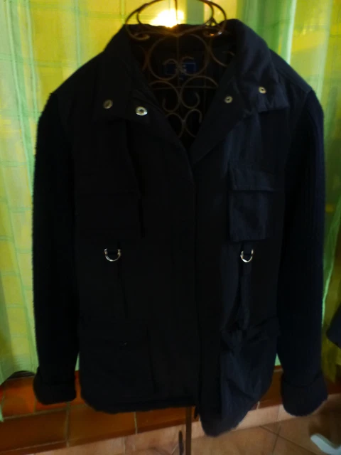 Veste Spencer En Lin Noir INFINITIF - Taille XL, Vintage Années 80, Très Bon État