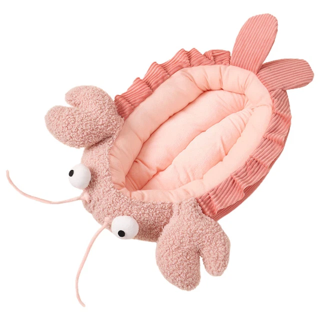 Cama para gato en forma de langosta hermosa cama para perro pequeña cómoda