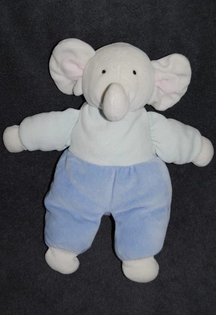 DOUDOU PELUCHE EL PHANT Bleu IKEA Blanc Rose Ancien Mod le 29 Cm