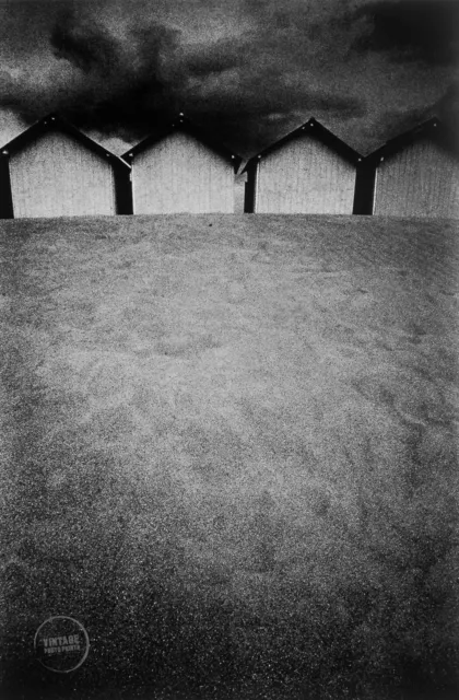 1971 Vintage Jeanloup Sieff Huts Near Cabourg Normandy Photo Gravure Art 12x16