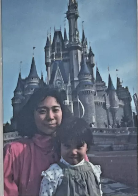 Tokyo Disneyland Vintage 35mm Slide Photo Cinderellas Castle Mother Girl 1980’s