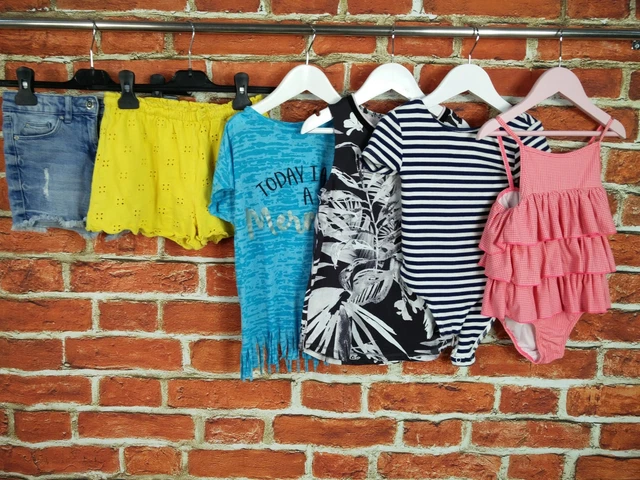 Pacchetto Ragazze Età 5-6 Anni Next Matalan Set Vacanze Pantaloncini Bagno 116Cm