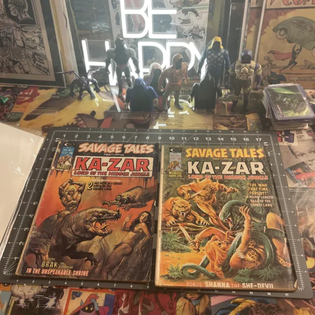Marvel Savage Tales Ka-Zar Lord Of The Hidden Jungle  # 7 & 8 Lot Of Two 1974