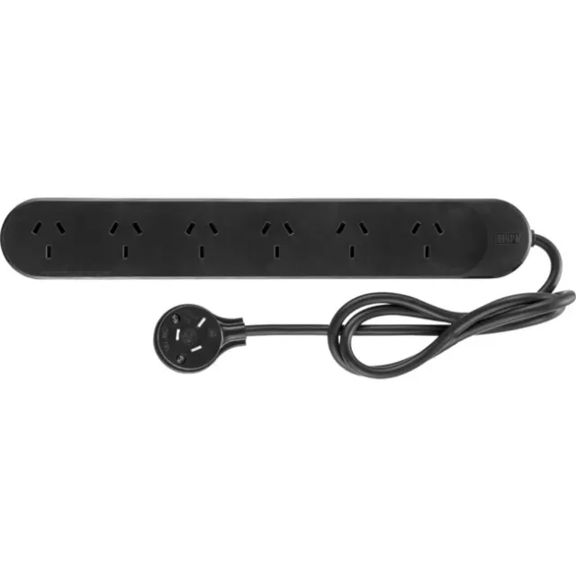 R105/6Bl Hpm 2400W 6 Outlet Powerboard 0.9M Lead - Black