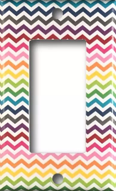 Rainbow Chevron Decora / GFCI / Rocker Light Switch or Outlet Cover Wall Plate