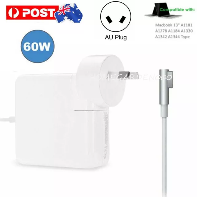 60W Charger For Apple MacBook Pro 13" A1278 Mag 1 L-Tip Shape AC Adapter Laptop