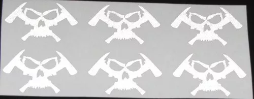 2- 6 packs MICRO Firefighter Decals Skull and Axes Logo Stickers Rescue and More