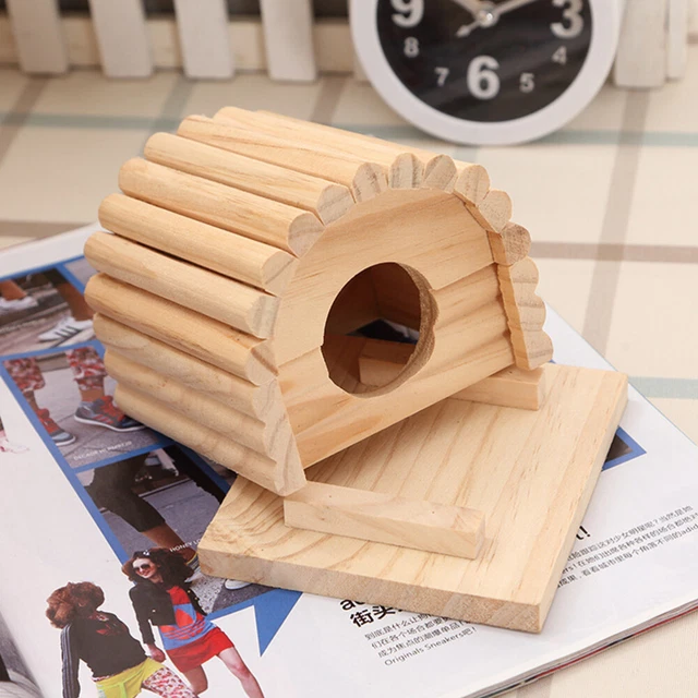 1Pc Hamsterbett holz Holz Hamster Ratte Hideout Holz Hamster 2