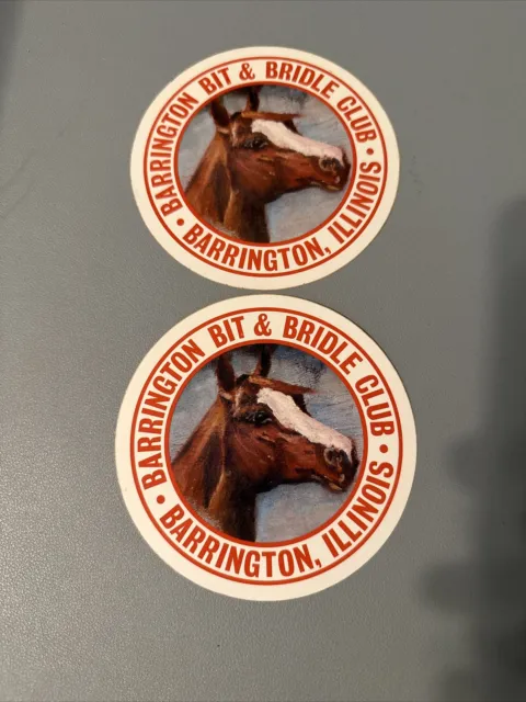 2 Barrington Bit & Bridle Club Stickers Horses Illinois Oversized 4.5" Decals