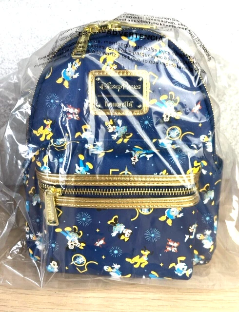 NWOT Disney Parks Loungefly 50th Anniversary AOP Walt Disney World Mini Backpack
