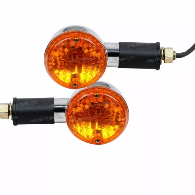 LED Blinker Set Kompatibel mit Royal Enfield Paar Bernstein Linse