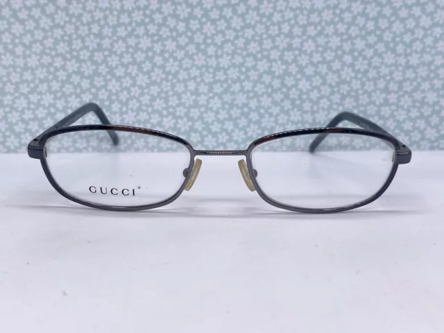 Gucci Eyeglasses Frames woman Silver Blue Oval Metal Reading GG1648