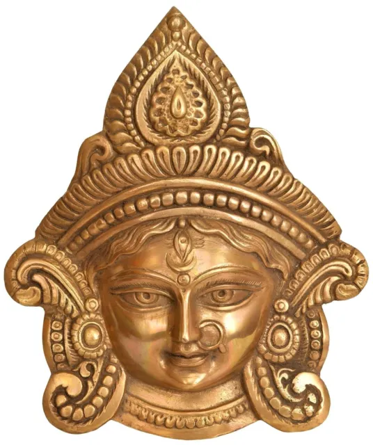 Diosa Durga Pared Colgante Máscara Latón Estatua Figurita Para Casa Decoración