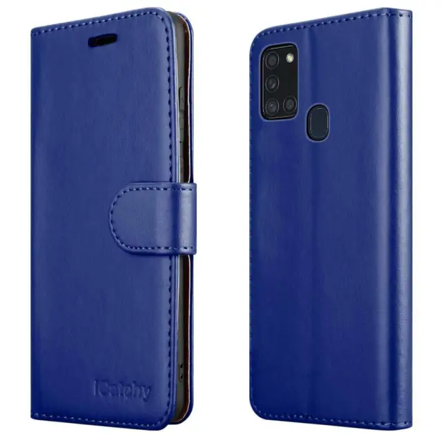 Galaxy A21s Phone Case Leather Wallet Flip Folio Stand View Cover for Samsung