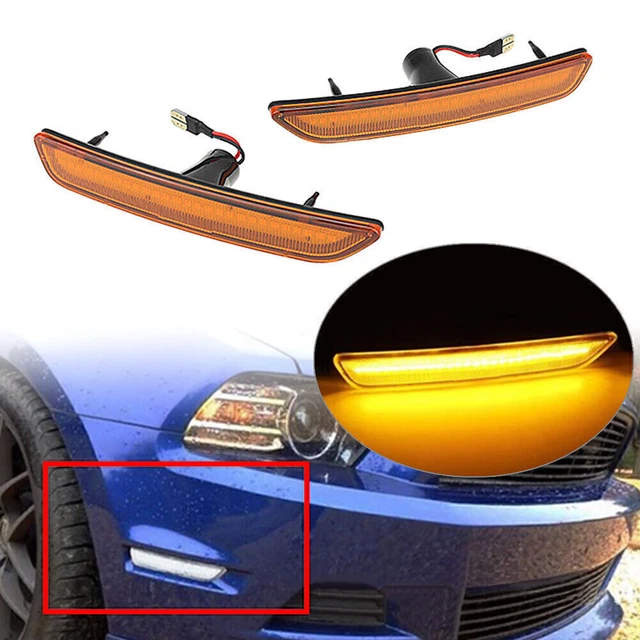 Gelb LED Vorne Seitenbegrenzungsleuchte Seitenlicht für 2010-2014 Ford Mustang