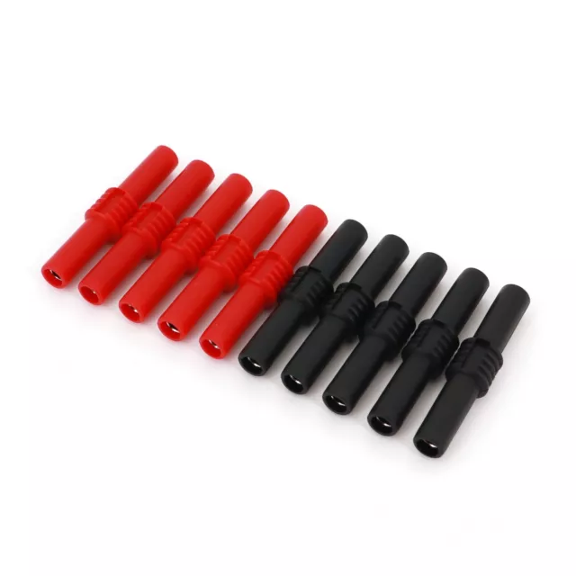 10Pcs Insulated 4mm Female to Female Banana Jack Adapter Connector