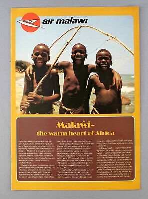 Air Malawi Vintage Airline Brochure Africa
