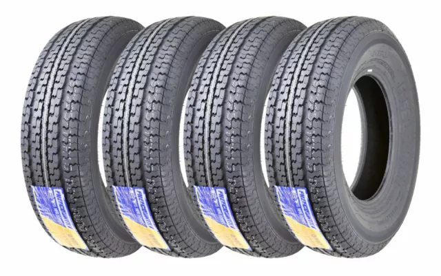 Set 4 FREE COUNTRY ST205/75R15 Trailer Tires 205 75 15 8PR LRD w/Scuff Guard