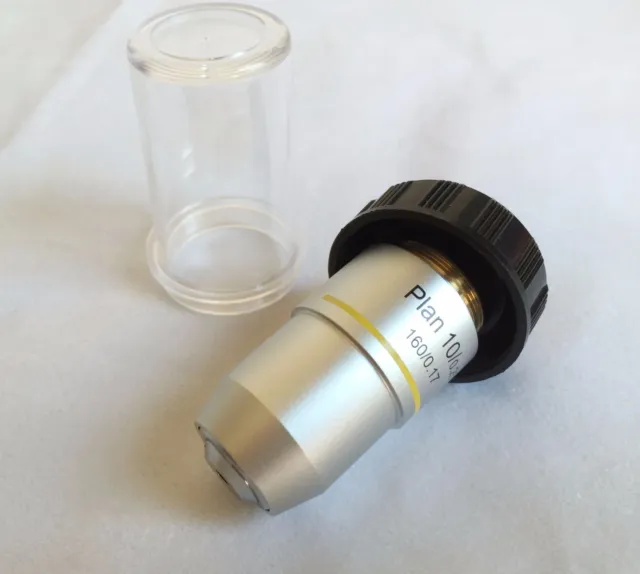 Compound Microscope Objective Lens 10X Plan Achromatic DIN RMS Thread FotoHigh