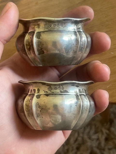 Paire De Salerons En Argent Massif Gruhier (père & Fils), Fin XIXème Siècle