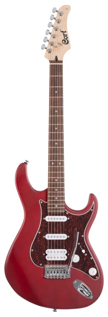 Guitare électrique à pores ouverts noire cerise Cort G110 trémolo HSS Humbucker bobine unique 2