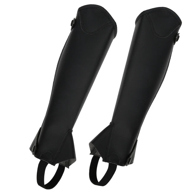 (CS)Leather Half Chaps Full Length Zipper Half Chap Strong Grip Super Fiber+ PU