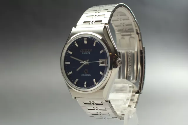*NEAR MINT* CITIZEN CRYSTRON 4-860373 Navi dial Date Quartz Men's Watch *NEAR MINT* CITIZEN CRYSTRON 4-860373 Navi dial Date Quartz Men's Watch