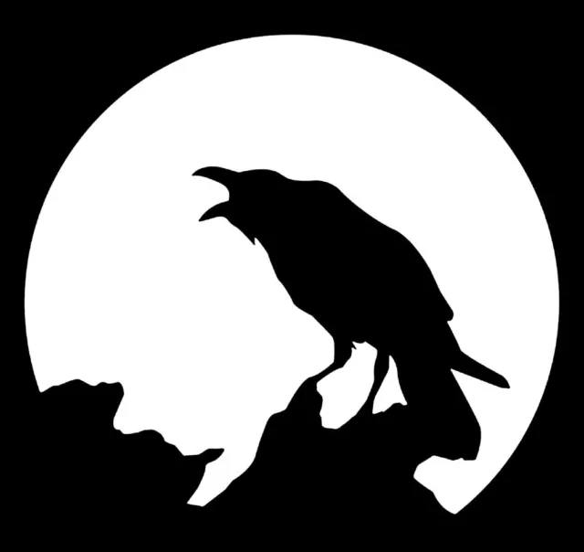 Raven - White Vinyl Graphic Decal Car Truck Windows Laptop Notebook Tablet