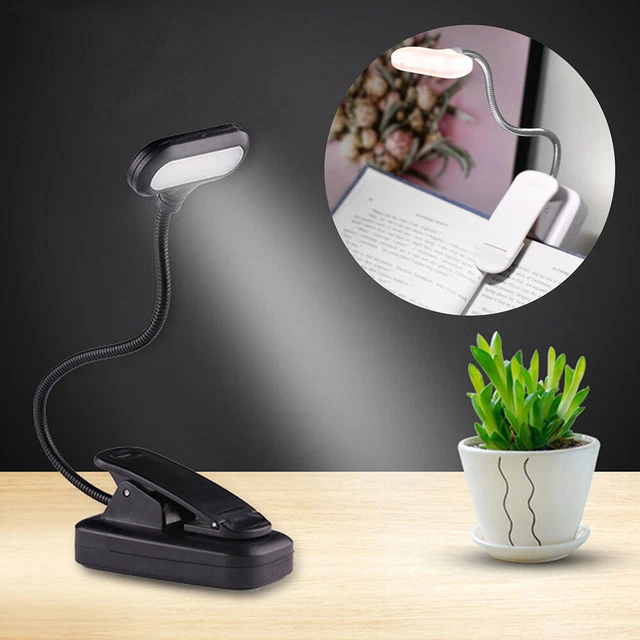 Battery LED Clamp Clip On Flexible Desk Light Bed Reading Table Study Night Lamp