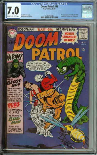 Doom Patrol #99 Cgc 7.0 Cr/Ow Pages // 1St Appearance Of Beast Boy 1965