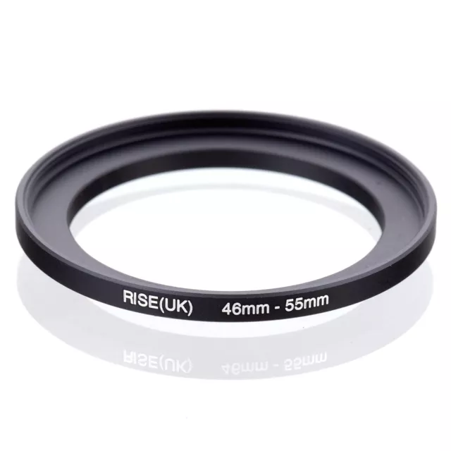 RISE(UK) 46mm-55mm 46-55 mm 46 to 55 Step Up Ring Filter Adapter black