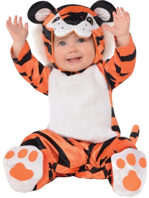 Baby Boys Tiny Tiger Fancy Dress Costume Infant Toddler Animal Jungle Outfit