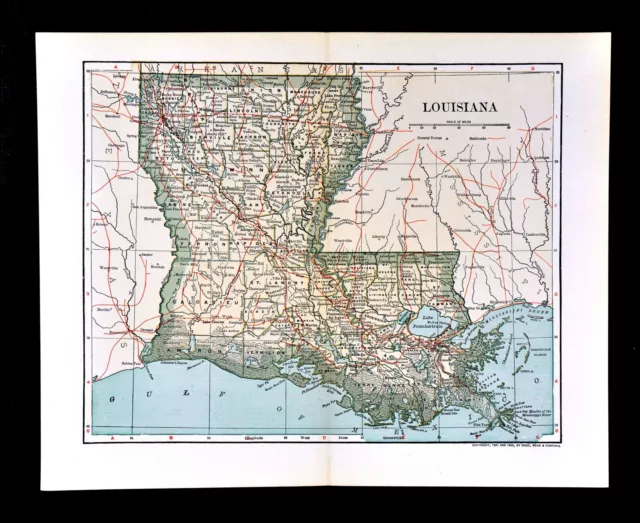 1903 Dodd Mead Map - Louisiana - New Orleans Baton Rouge Shreveport Alexandria