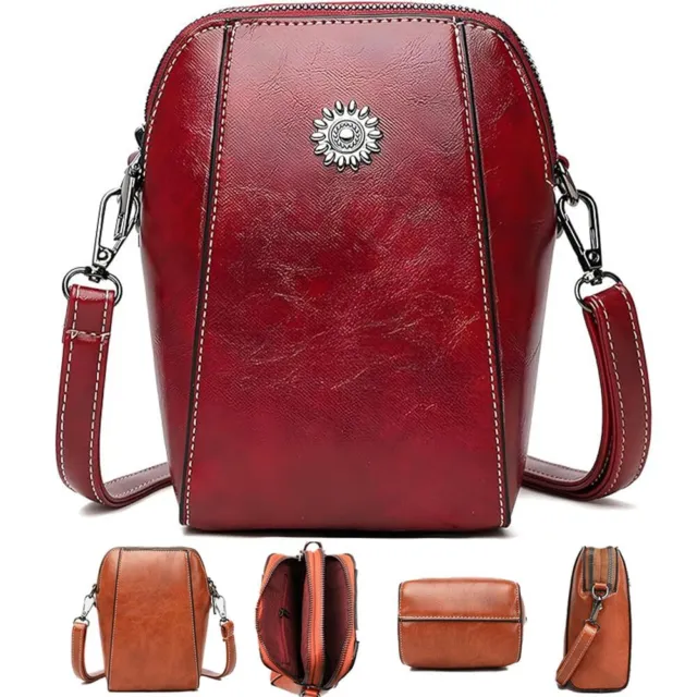 Retro All-Match Vertical Cellphone Bag,Soft Leather Diagonal Small Bag,Crossbody