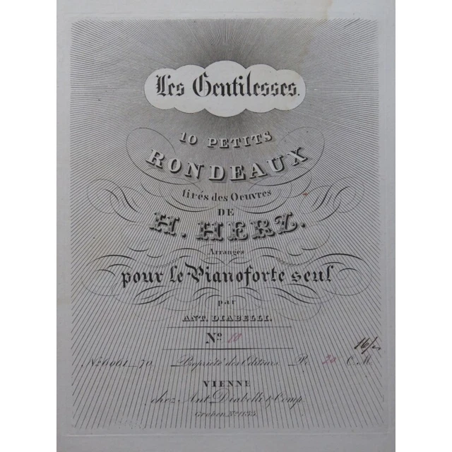 HERZ Henri Les Gentillesses Rondino No 10 Piano ca1840