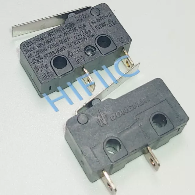 10PCS DONGNAN KW4A 5A 250V Micro Switch 2 Pins With Press Rod