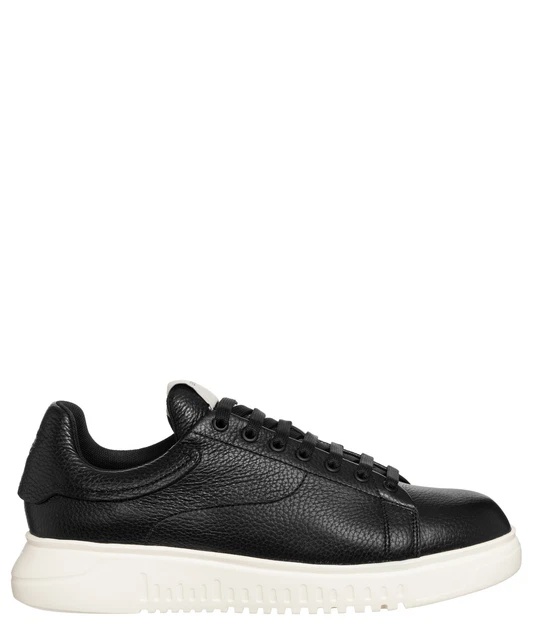 EMPORIO ARMANI BASKET homme X4X264XF76800002 cuir logo Black Nero