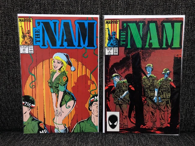 The NAM #5 #23 Marvel Comic Books Vietnam Army 25th Infantry Christmas 1987 1988