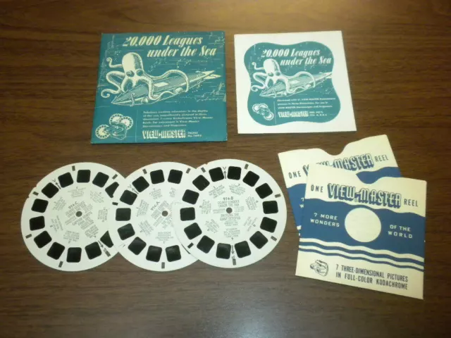 20,000 LEAGUES UNDER THE SEA (974abc) Viewmaster 3 reels PACKET SET vintage