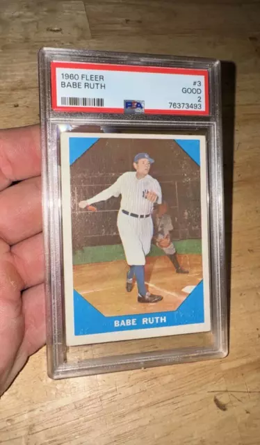 Babe Ruth Antique Baseball Card PSA 2 Vintage Fleer 1960 New York Yankees NYC