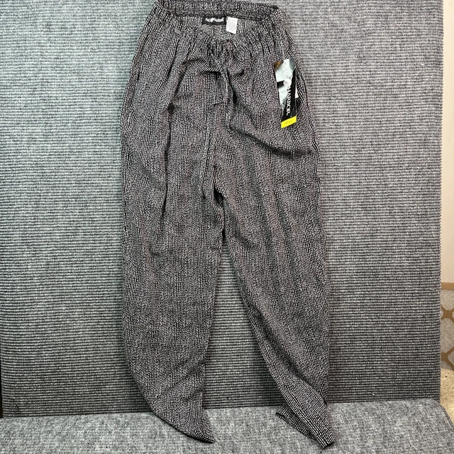 Women's Sag Harbor Stretch Pants Black/White Linen Blend Size Small 28”x30”