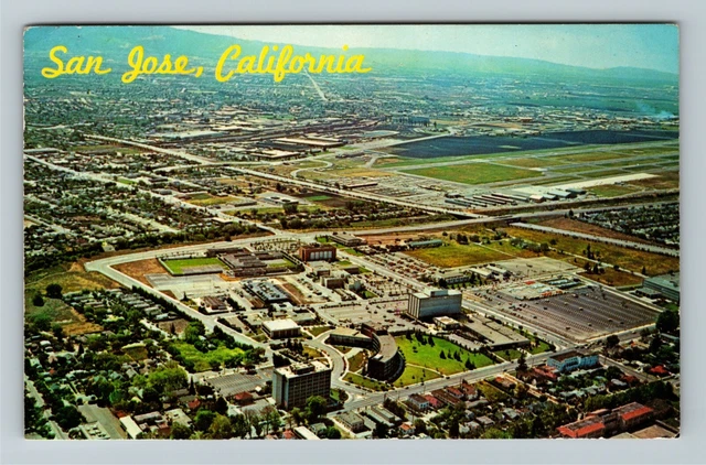 San Jose CA-California, Aerial View Of City Vintage Postcard