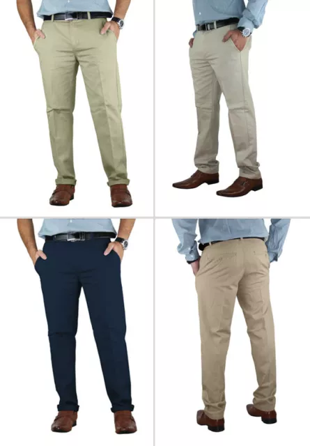 Casual Mens Chino Jeans Cotton Pants Slim Fit Straight Leg Trousers