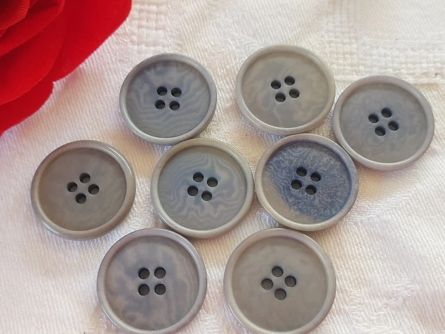 Lot De 10 Boutons Anciens En Corozo Violet Moucheté - 1,4 Cm - Réf 1468 - Origine France