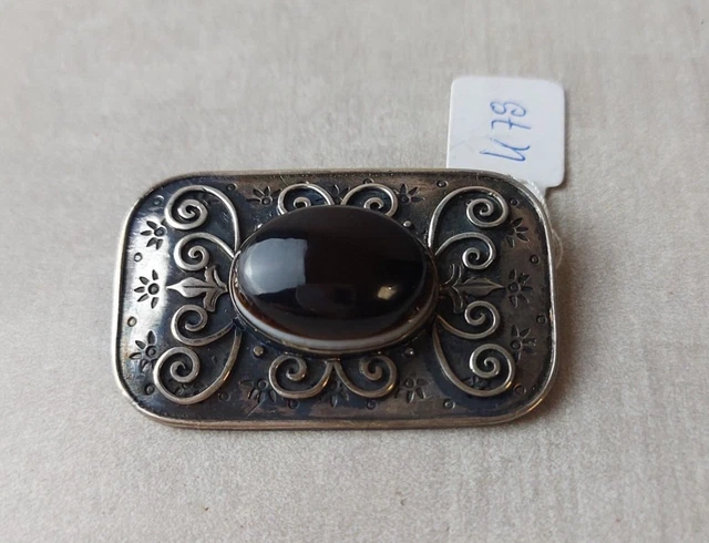 Broche Ancienne Régionale En Argent Et Pierres Du Rhin - XVIIIe Siècle, Relookée, Occasion