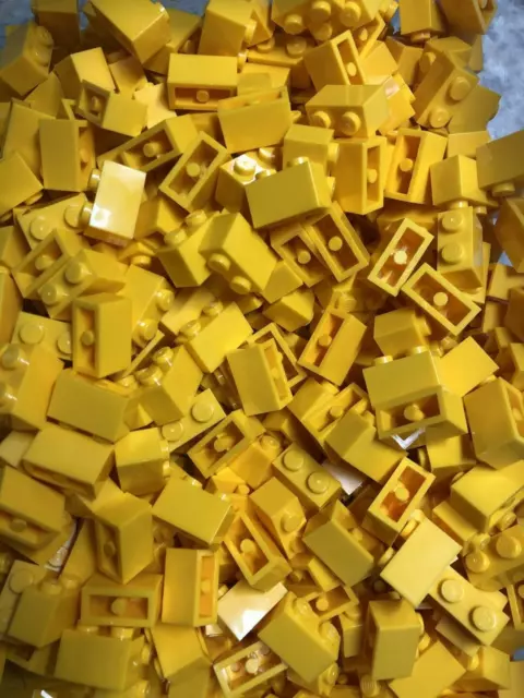 Lego (c) 50x 1x2 Stein - 3004 -  gelb  - yellow -  Basic / Classic