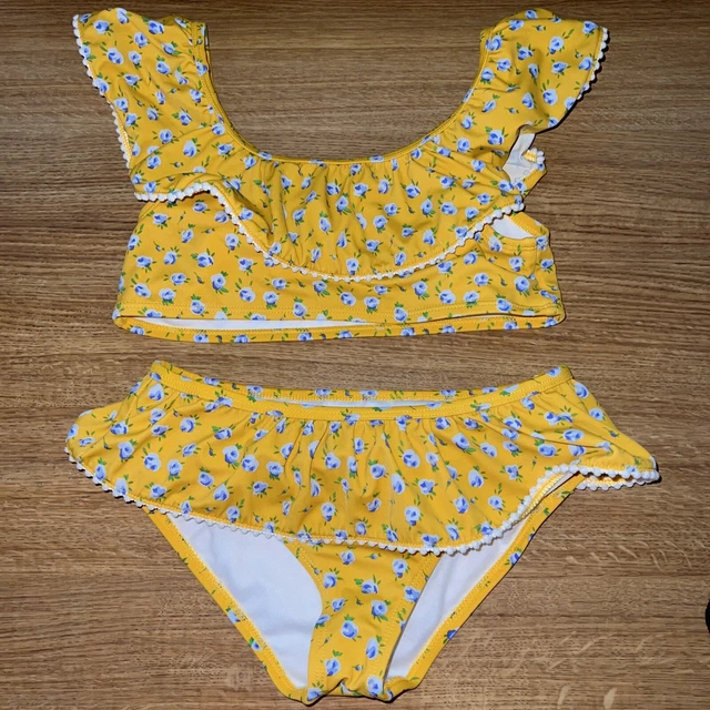 janie and jack girls size 10 floral 2 piece swim suit sunshine ahead EUC